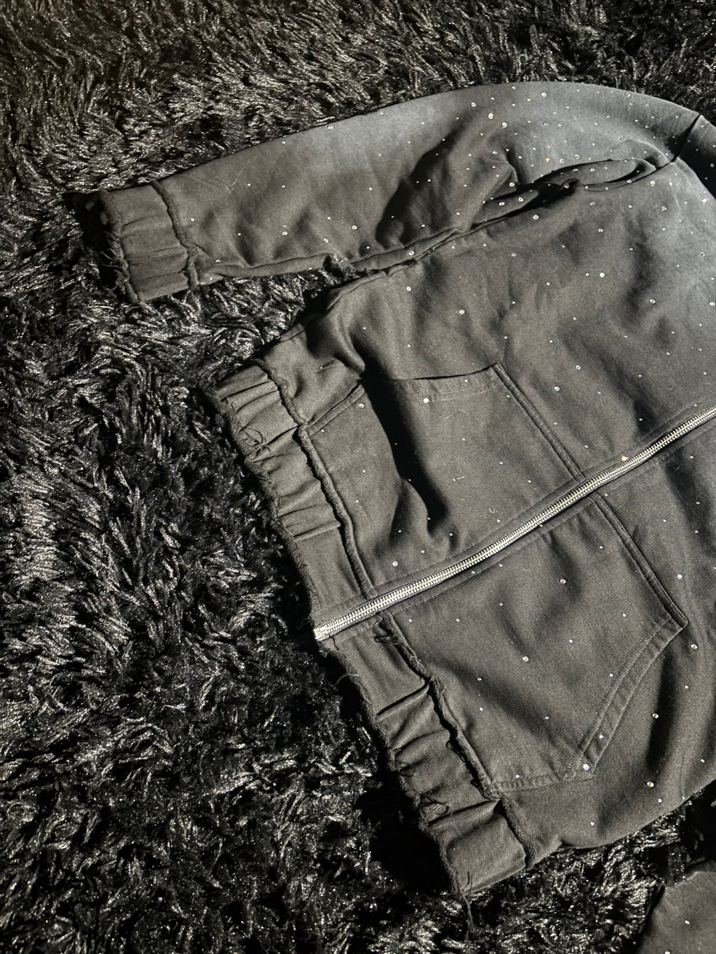 Rhinestone zip up hoodie