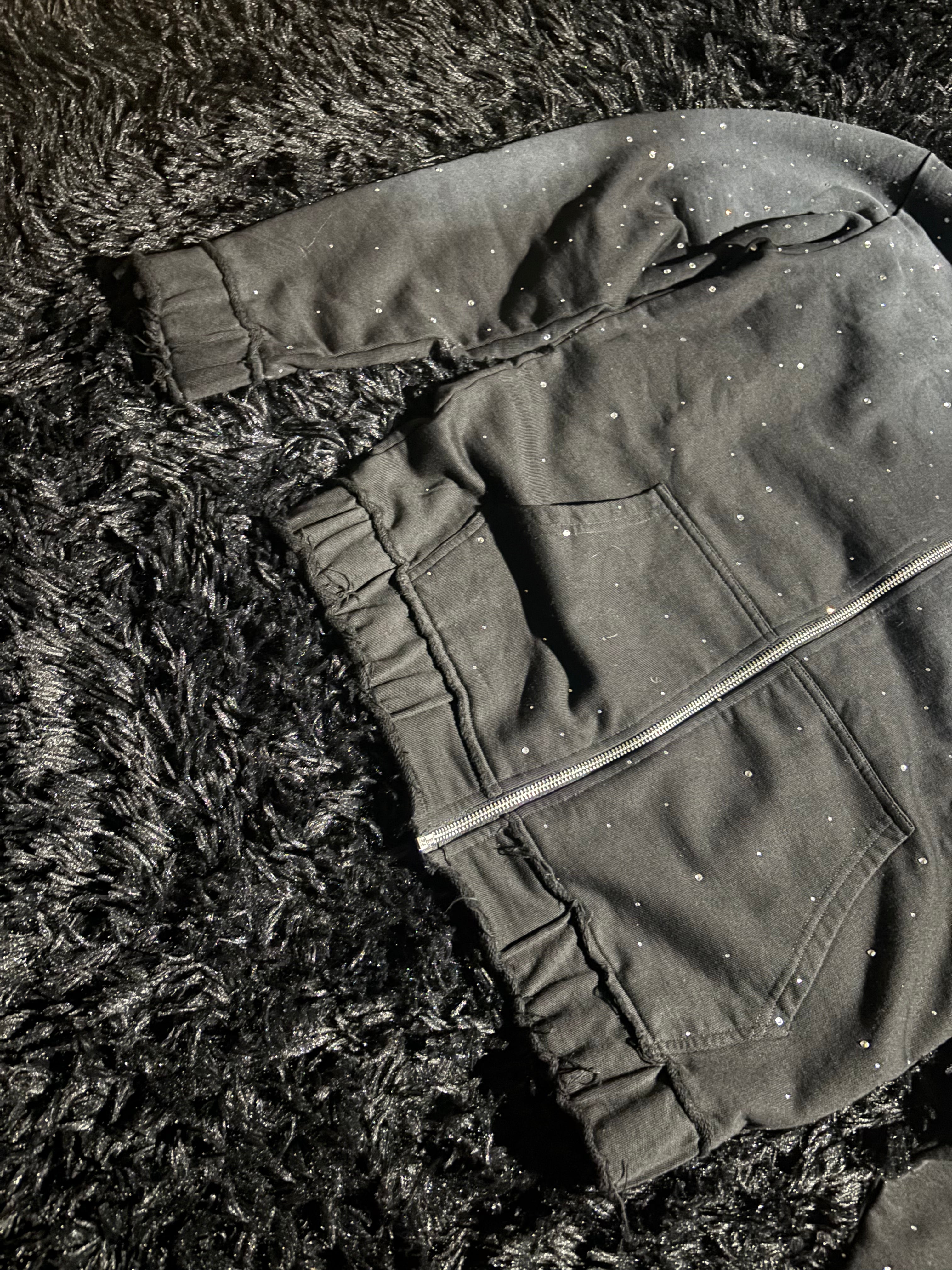 Rhinestone zip up hoodie